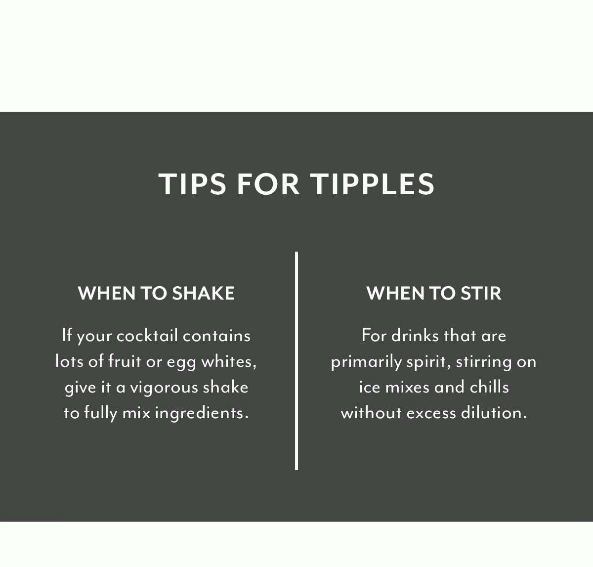 Tips for Tipples