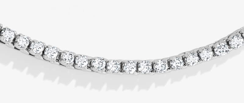 Diamond Tennis Bracelet 2 ct tw Round-cut 10K White Gold 7''