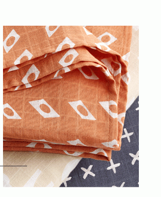 Geo Mix Organic Warm-Colored Baby Swaddle Blanket Set