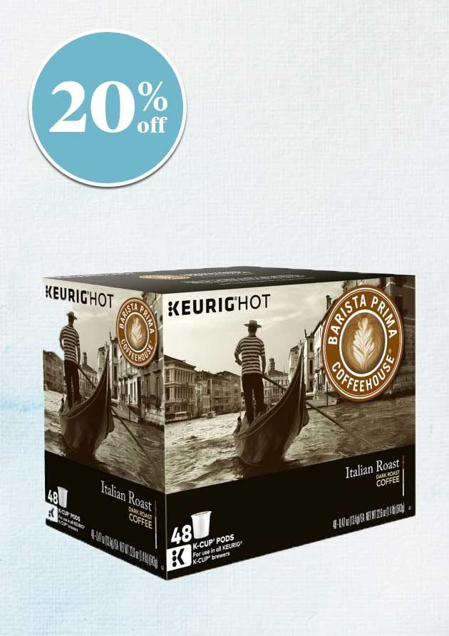 20% off - Keurig® K-Cup® Pack 48-Count Barista Prima Italian Roast Coffee Value Pack