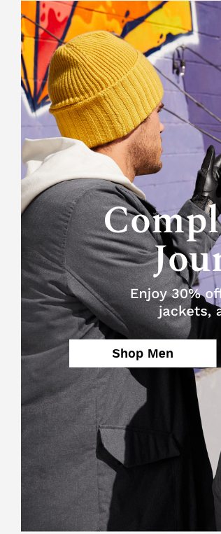 Complete the Journey | Enjoy 30% off select bags, jackets and more | Shop Men's