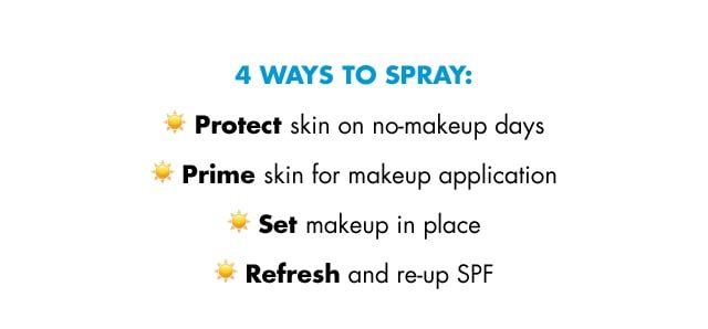 4 ways to spray: protect, prime, set and refresh