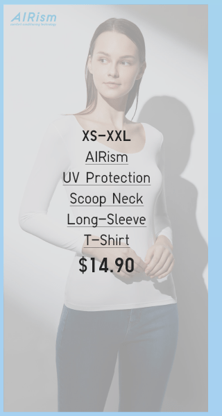 BODY2 PDP5 - AIRISM UV PROTECTION SCOOP NECK LONG-SLEEVE T-SHIRT