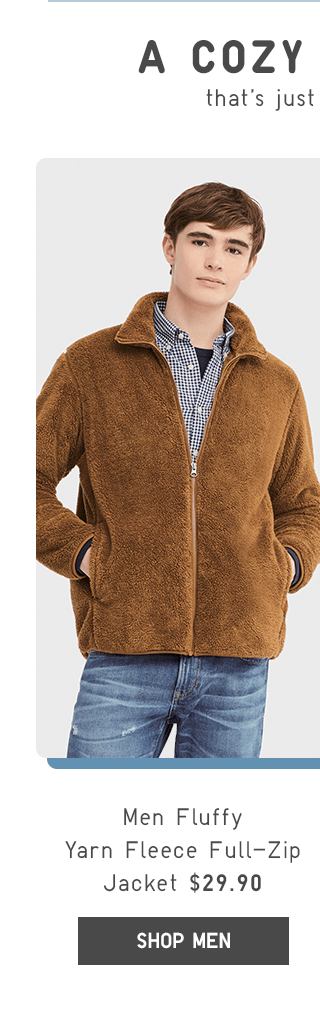 MEN FLUFFY YARN FLEECE FULL-ZIP JACKET $29.90 - SHOP MEN