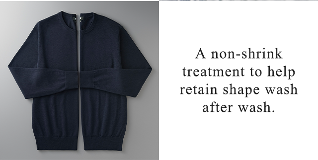 BANNER 3 - A NON-SHRINK TREATMENT TO HELP RETAIN SHAPE WASH AFTER WASH