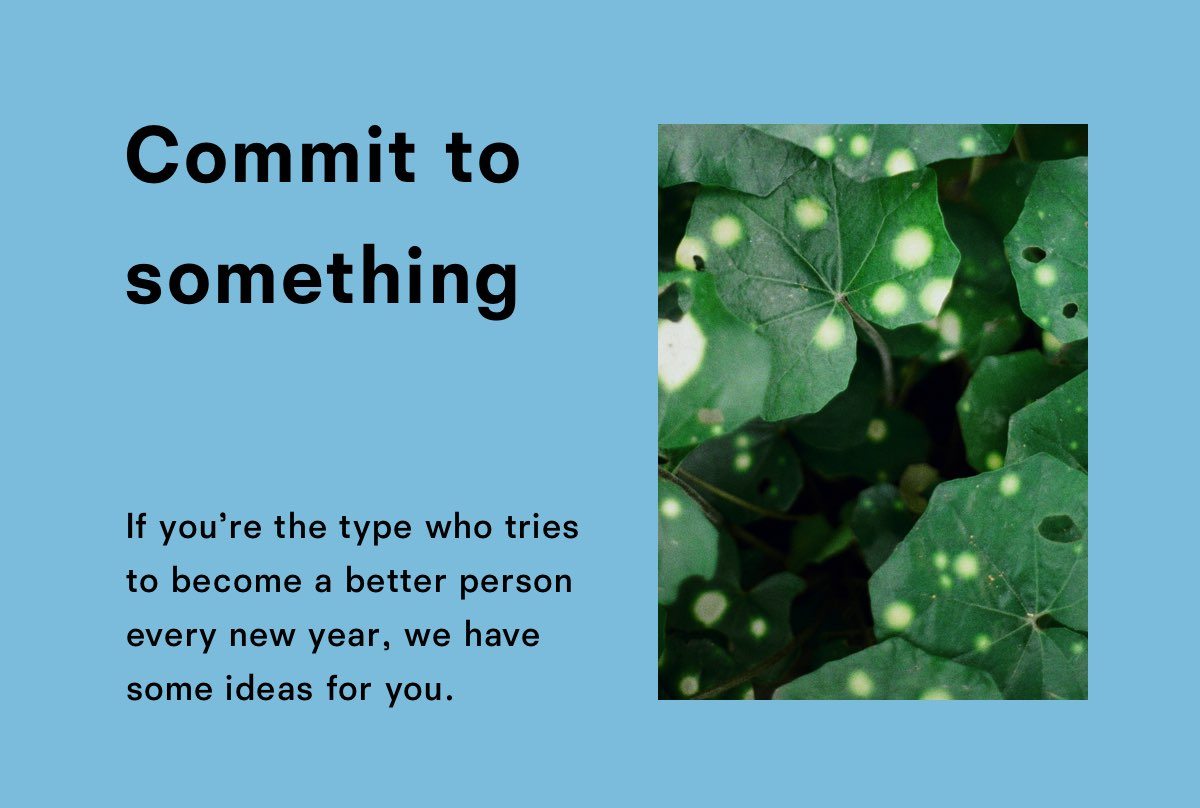 Commit to something