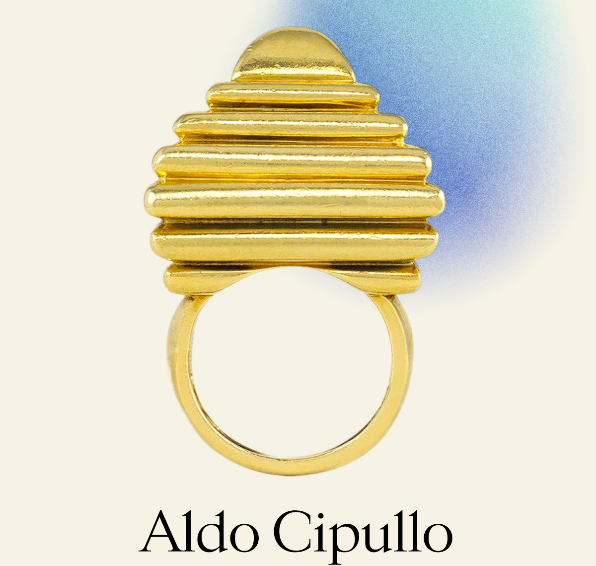 Aldo Cipullo for Cartier Gold Ziggurat-Form Ring, ca 1970