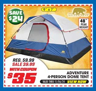 Golden Bear Adventure 4-Person Dome Tent