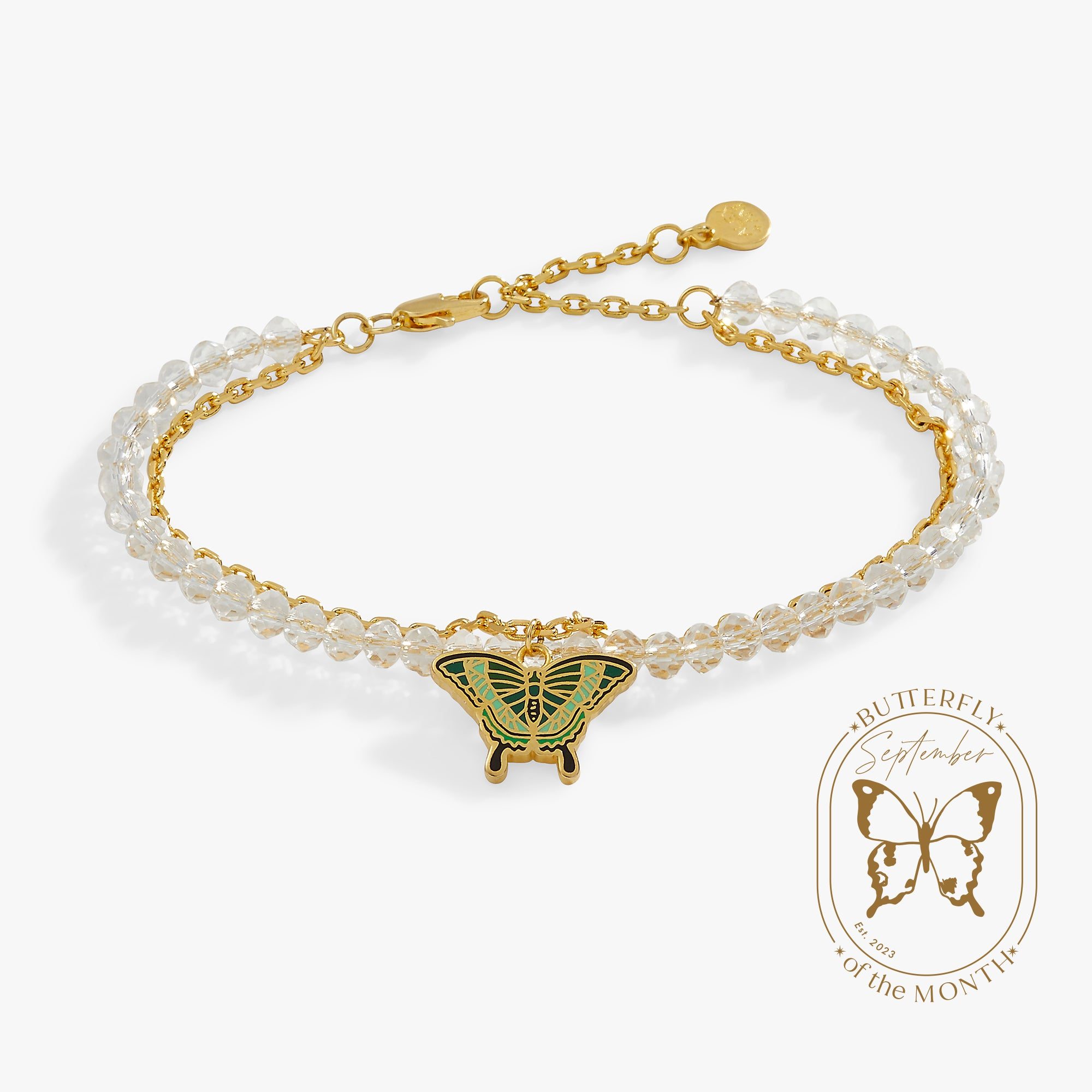 Image of Emerald Swallowtail Butterfly Charm Bracelet