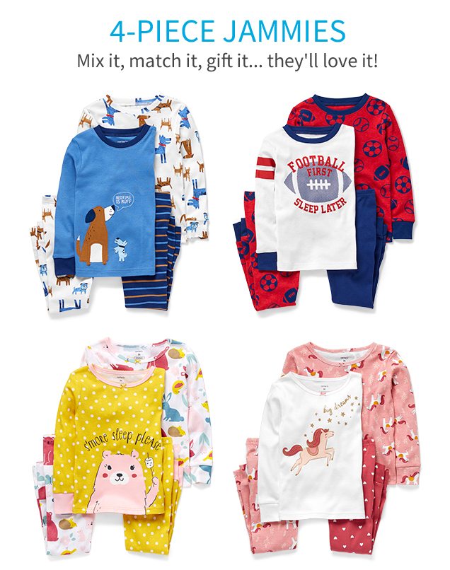 4-PIECE JAMMIES | Mix it, match it, gift it... they'll love it!