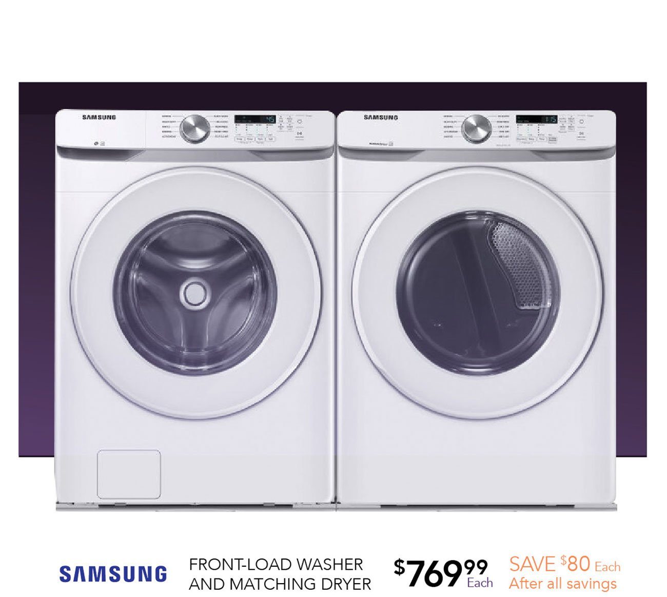 Samsung-white-front-load-washer-dryer