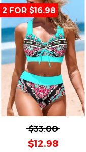 Criss Cross Tribal Print Multi Color Bikini Top