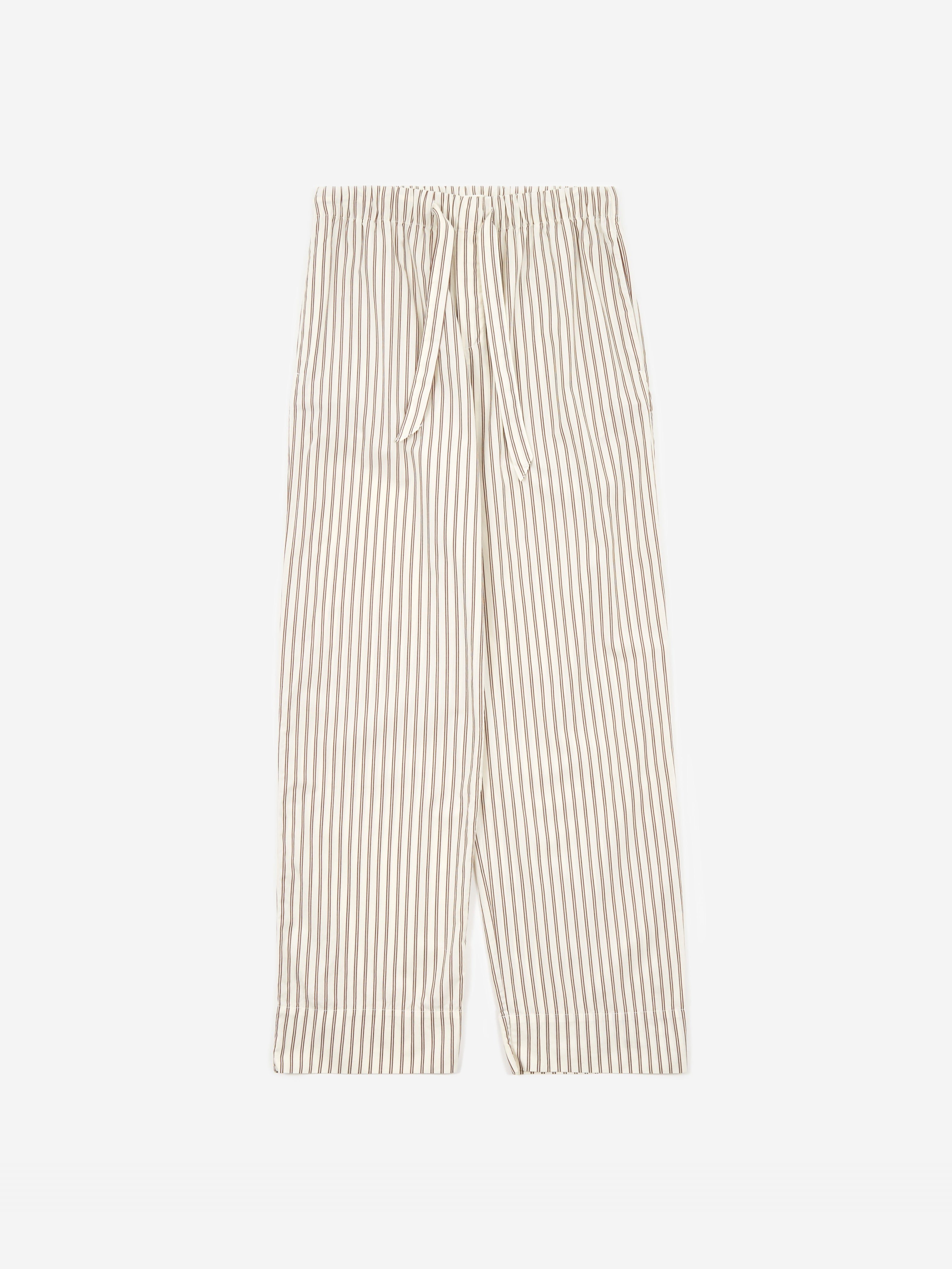 Image of TEKLA Cotton Poplin Pyjama Pants - Hopper Stripes