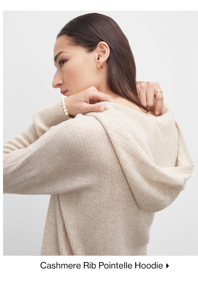 Cashmere Rib Pointelle Hoodie