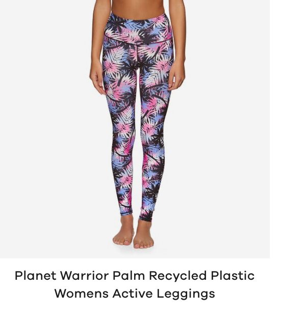 Planet Warrior Palm Recycled Plastic Womens Active Leggings Palm