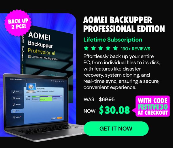 AOMEI Backupper Professional Edition: Lifetime Subscription