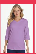Essential Knit Elbow-Length Scalloped Top