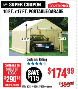 View 10 ft. x 17 ft. Portable Garage