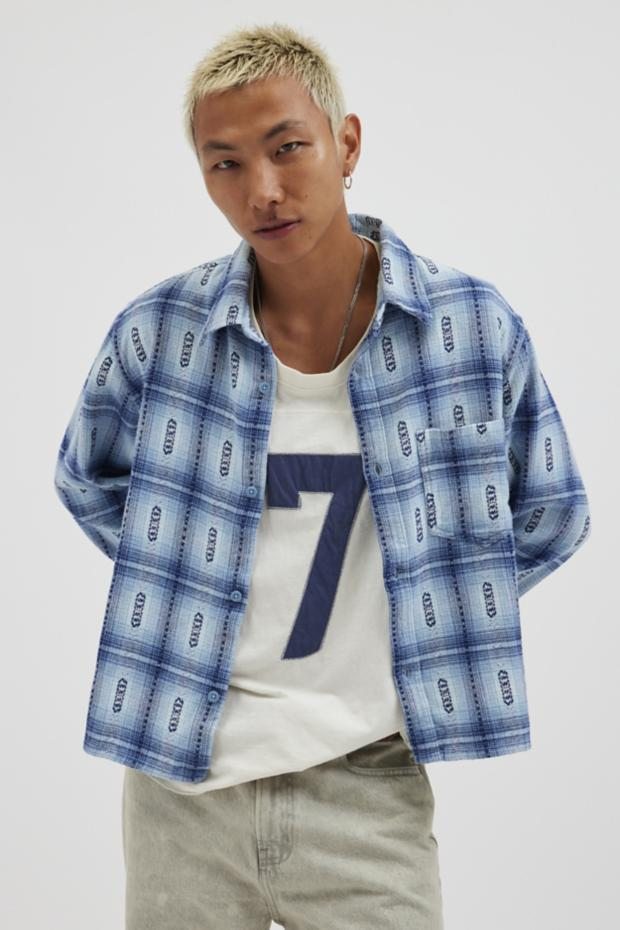 BDG Cropped Plaid Flannel Shirt