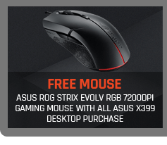 Free Asus ROG Strix Evolv RGB 7200DPI Gaming Mouse with all Asus X399 Desktop Purchase