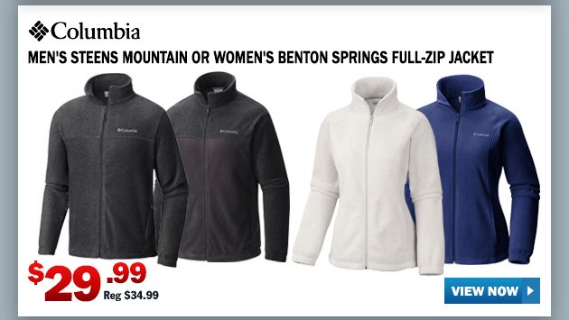 COLUMBIA MEN'S STEENS MOUNTAIN OR WOMEN'S BENTON SPRINGS FULL-ZIP JACKET