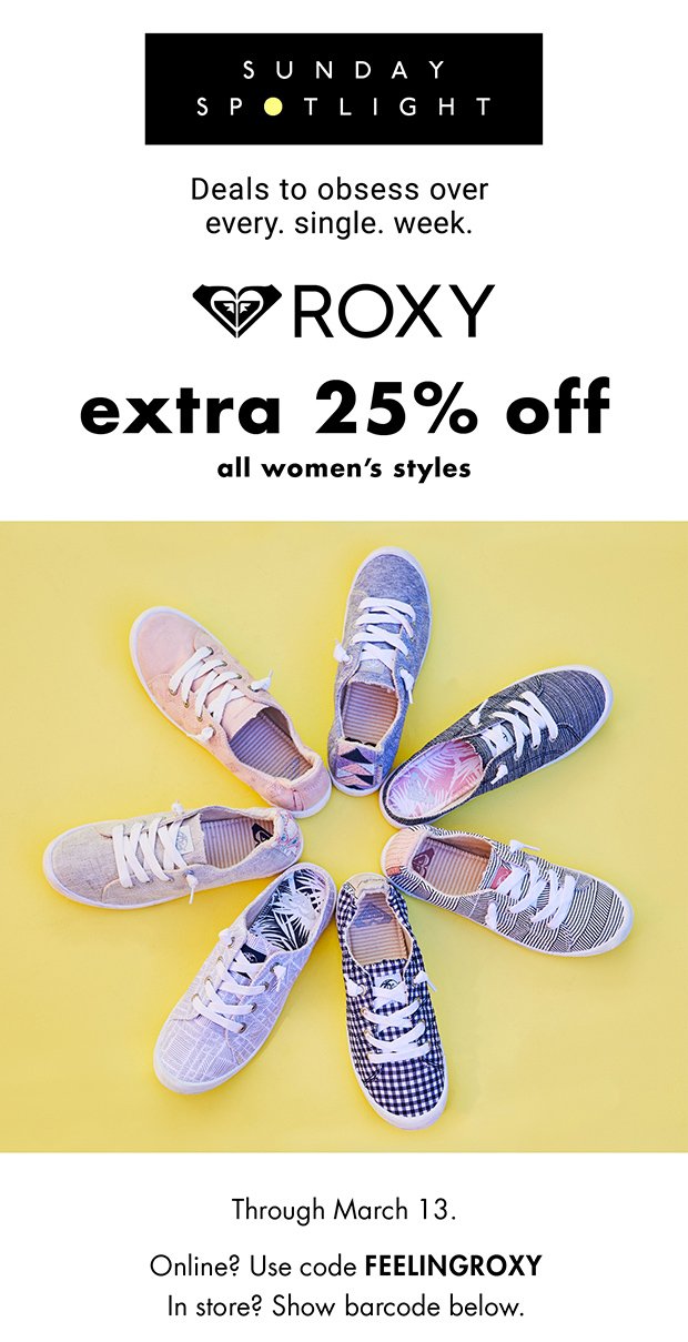 ON NOW: 25% off 💖 Roxy 💖 - DSW Email 