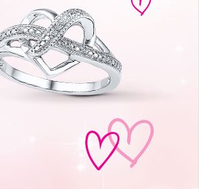 Heart Ring Diamond Accents Sterling Silver