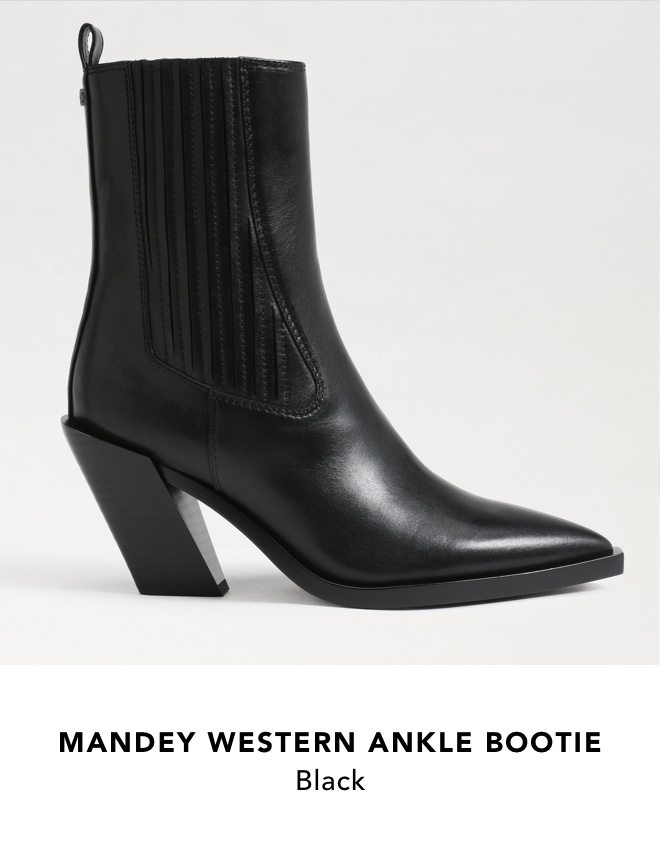 Mandey Western Ankle Bootie (Black)