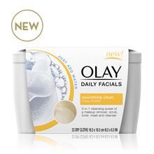 Olay Daily Facial Nourishing Cleansing Cloths Tub w/ Shea Butter
