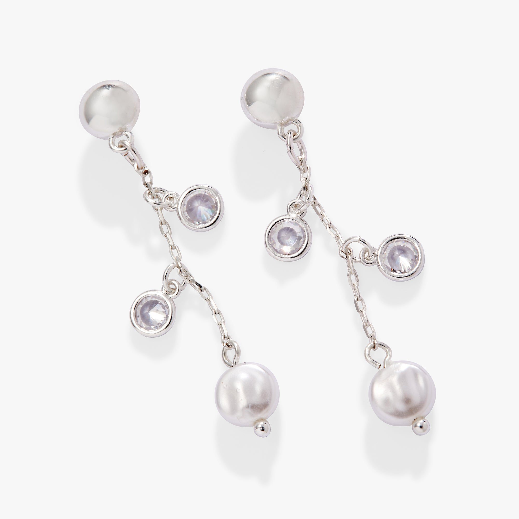 Crystal + Pearl Drop Earrings