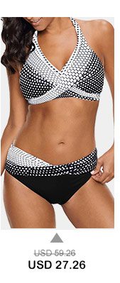 Polka Dot Print Halter Neck Bikini Set