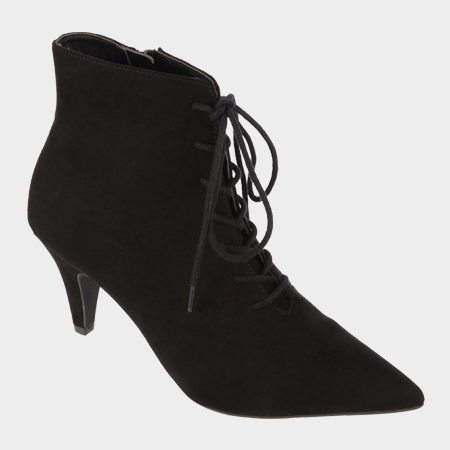 Womens Black Wide Fit Pointed Heeled Boots