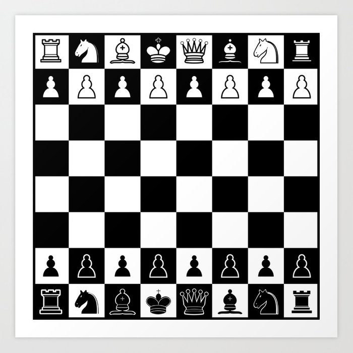 Chess Board Art Print Art Print