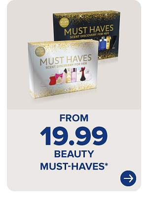 Beauty products. From 19.99 beauty must haves.