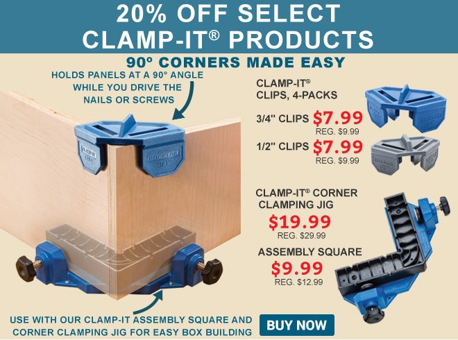 20% Off Select Clamp-It Products 
