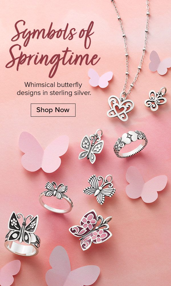 Symbols of Springtime - Whimsical butterfly designs in sterling silver. Shop Now