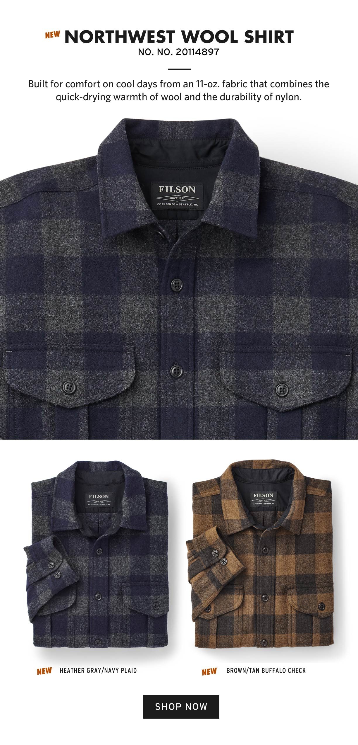 SHOP NORTHWEST WOOL SHIRTS