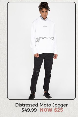 Distressed Moto Jogger