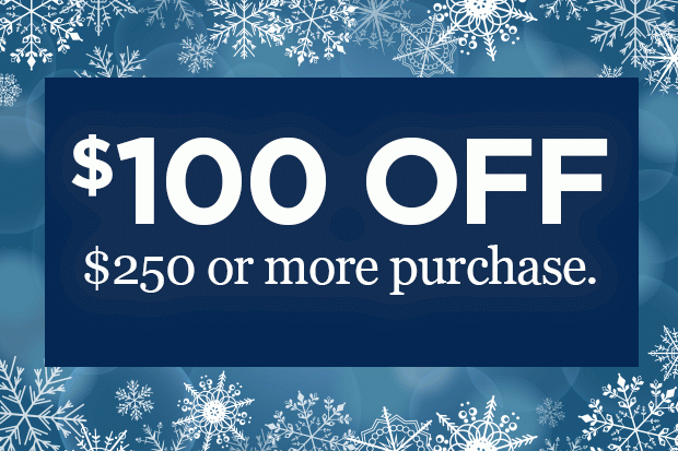 $100 off your purchase of $250 or more!