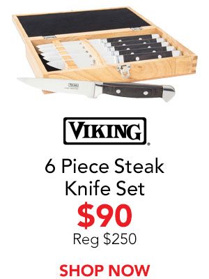 Viking Professional Black Pakkawood Steakhouse Style 6 Piece Steak Knife Set