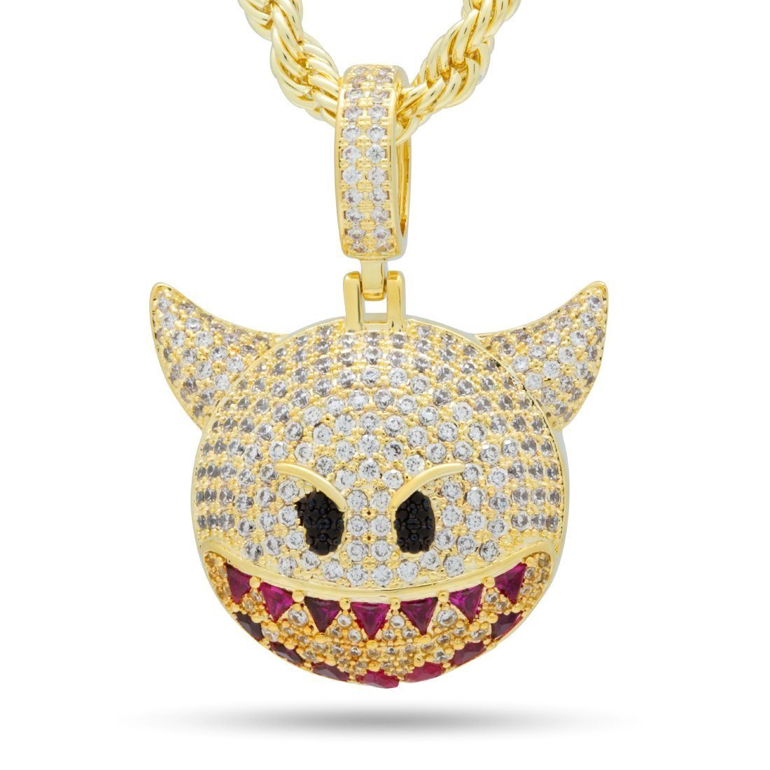Image of 14K Gold Devil Emoji Necklace