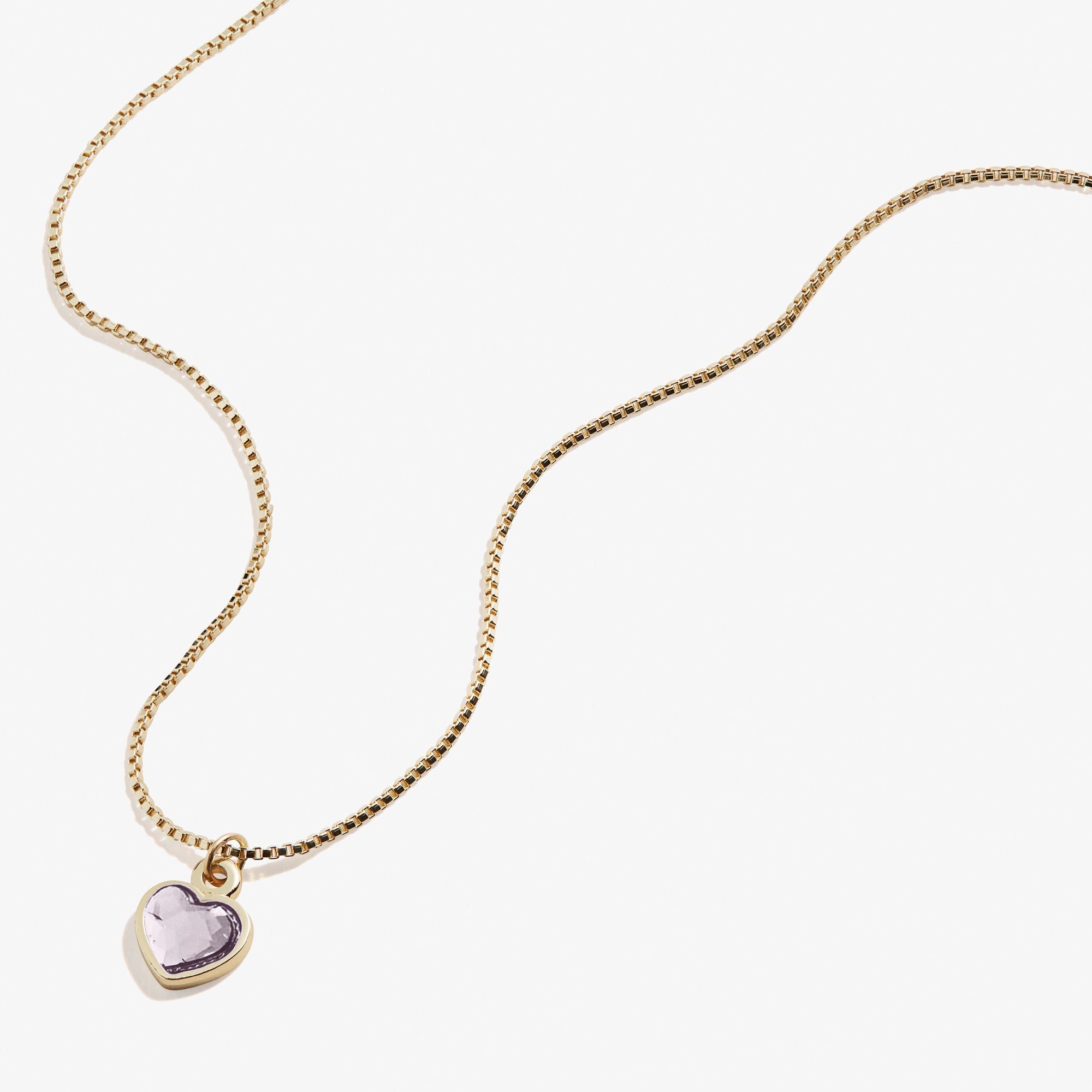 Image of June Birthstone Light Amethyst Heart Necklace