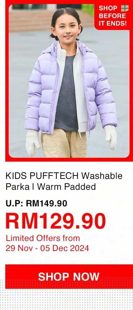 KIDS PUFFTECH Washable Parka | Warm Padded