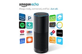 Amazon Echo Cloud-connected & Voice-controlled Bluetooth Information Speaker (Certified Refurb) w/ 1-year warranty