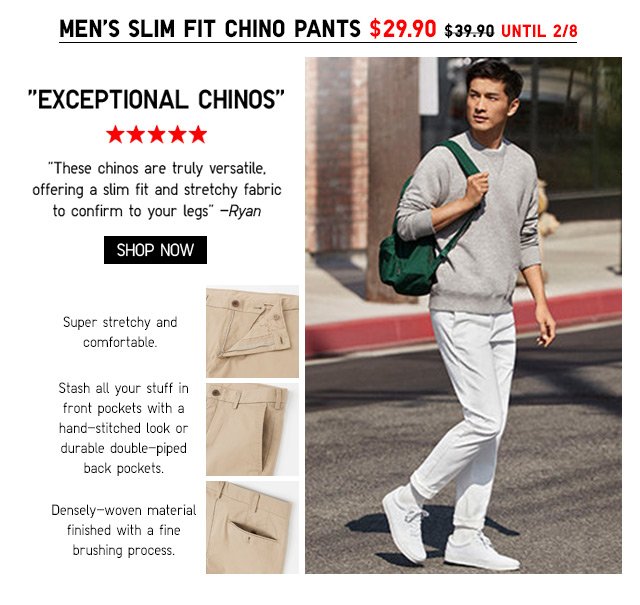 MEN'S SLIM FIT CHINO PANTS - SHOP NOW