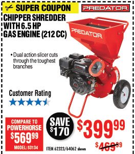 6.5 HP (212cc) Chipper Shredder