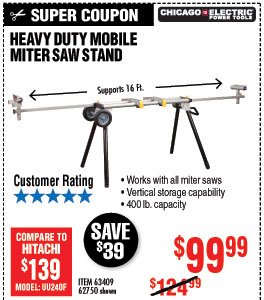 Heavy Duty Mobile Miter Saw Stand