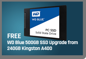 Free WD Blue 500GB SSD Upgrade from 240GB Kingston A400