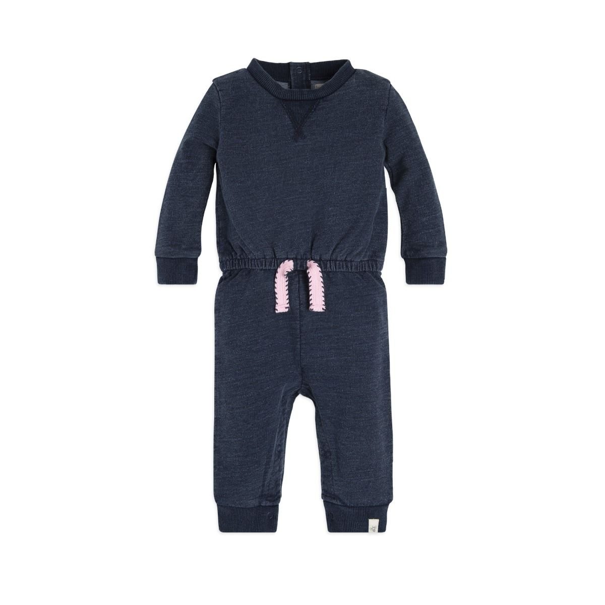 French Terry Denim Wash Organic Baby One Piece Jumpsuit