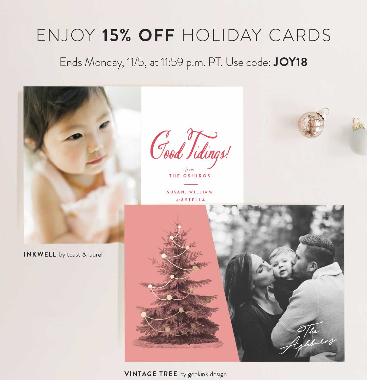 Enjoy 15% OFF Holiday Cards